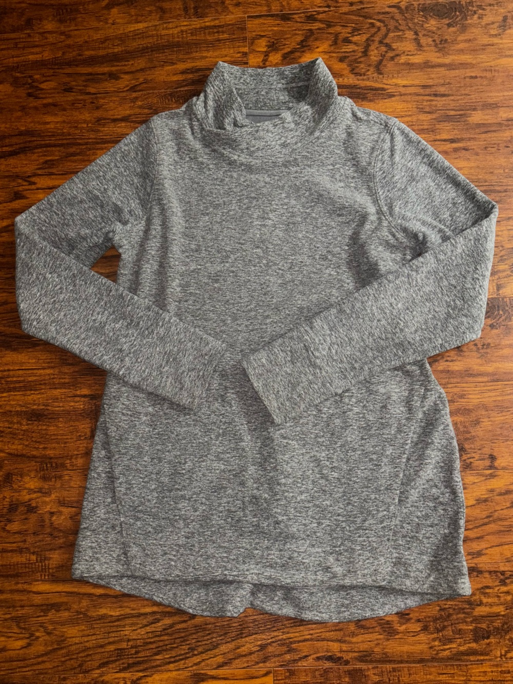 Duluth Trading Co Pullover Cowl Neck Turtleneck Gray Long Sleeve Fleece Sweater